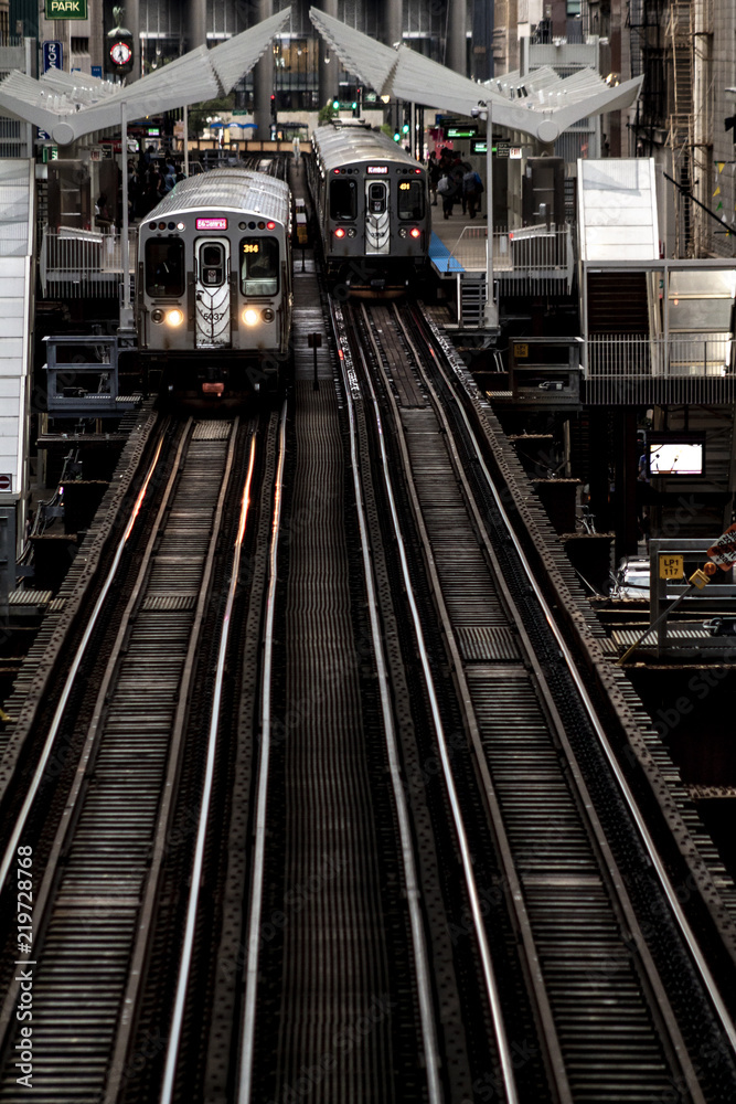 Naklejka premium Chicago L-Line