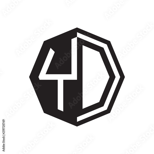 two letter YO octagon negative space logo