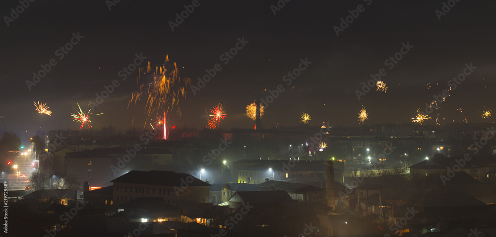 New Year with fireworks