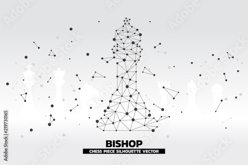 low polygon dot connected line of bishop chess piece vector. icon for planning and strategy thinking