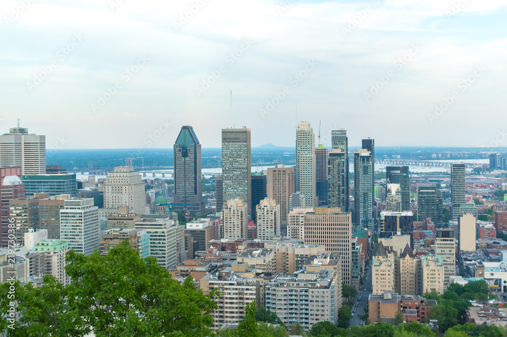 Montreal Skyline in summer, Canada