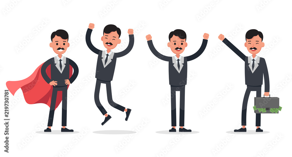 Businessman doing different gestures. Character vector design. no22 Businessman doing different gestures. Character vector design. no22