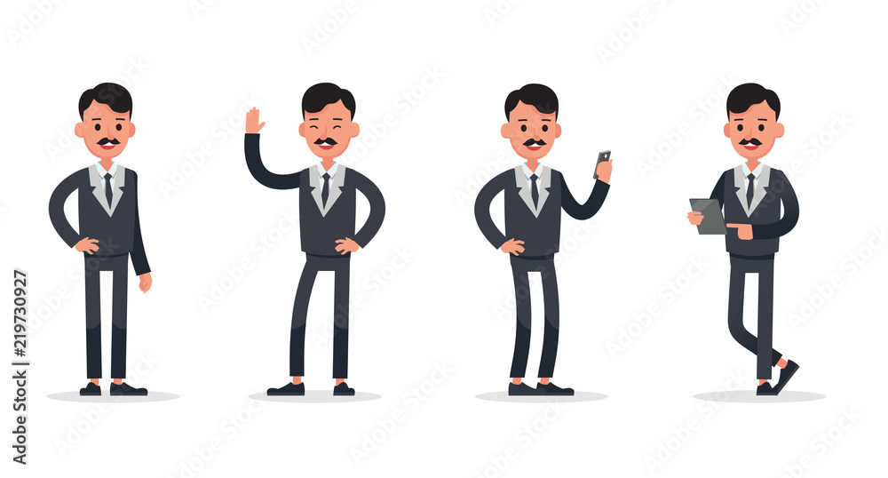 Businessman doing different gestures. Character vector design. no27 Businessman doing different gestures. Character vector design. no27
