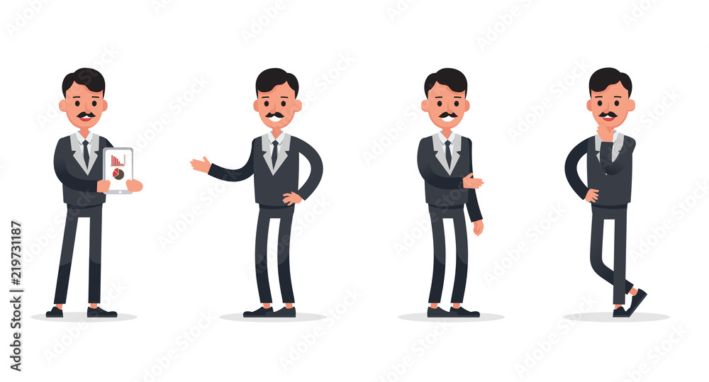 Businessman doing different gestures. Character vector design. no32 Businessman doing different gestures. Character vector design. no32