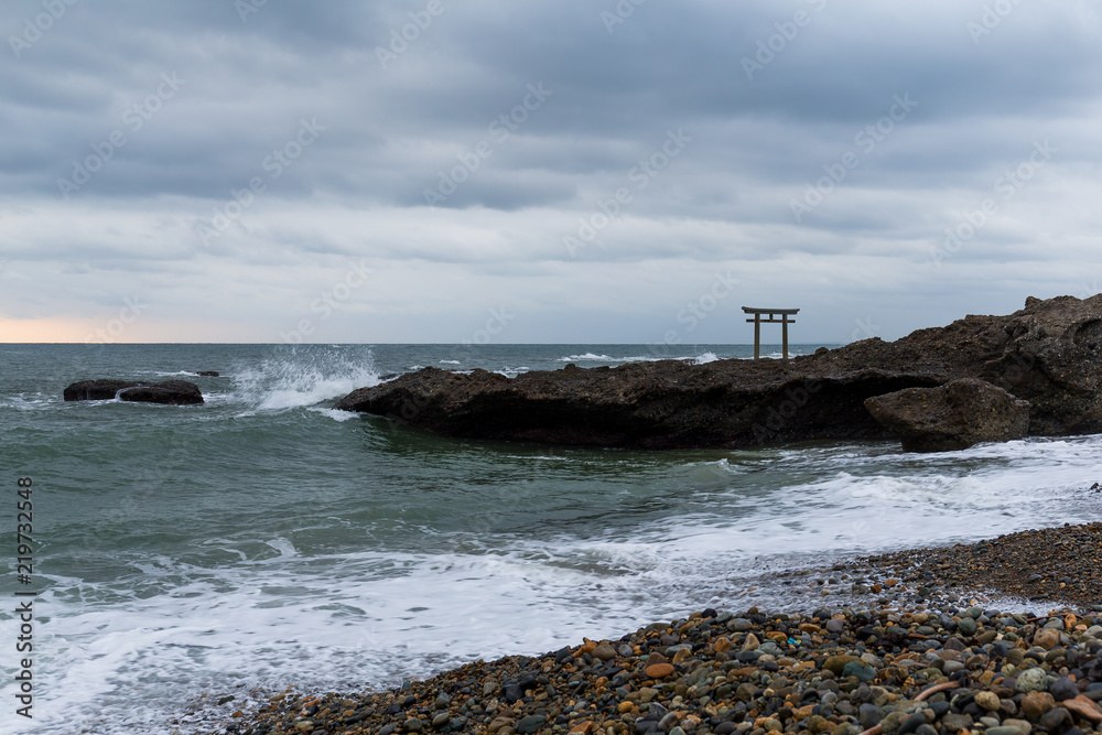 Seascape and torii