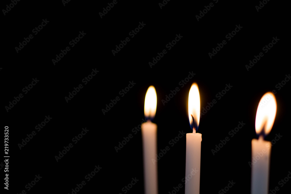 three light candle burning brightly three light candle burning brightly