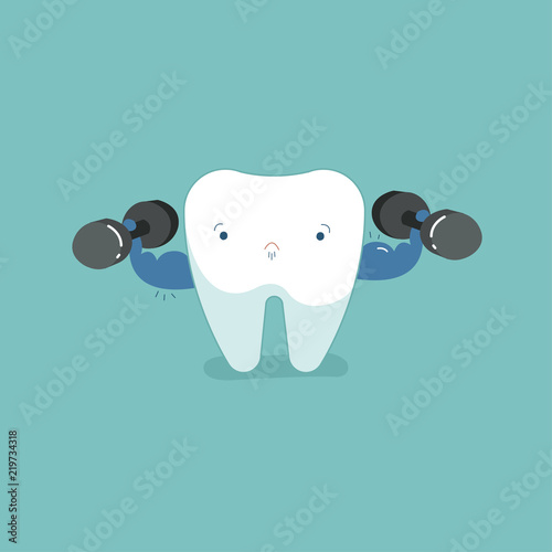 Sensitive tooth with ice, dental concept.