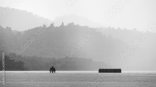 old temple in the lake of T...