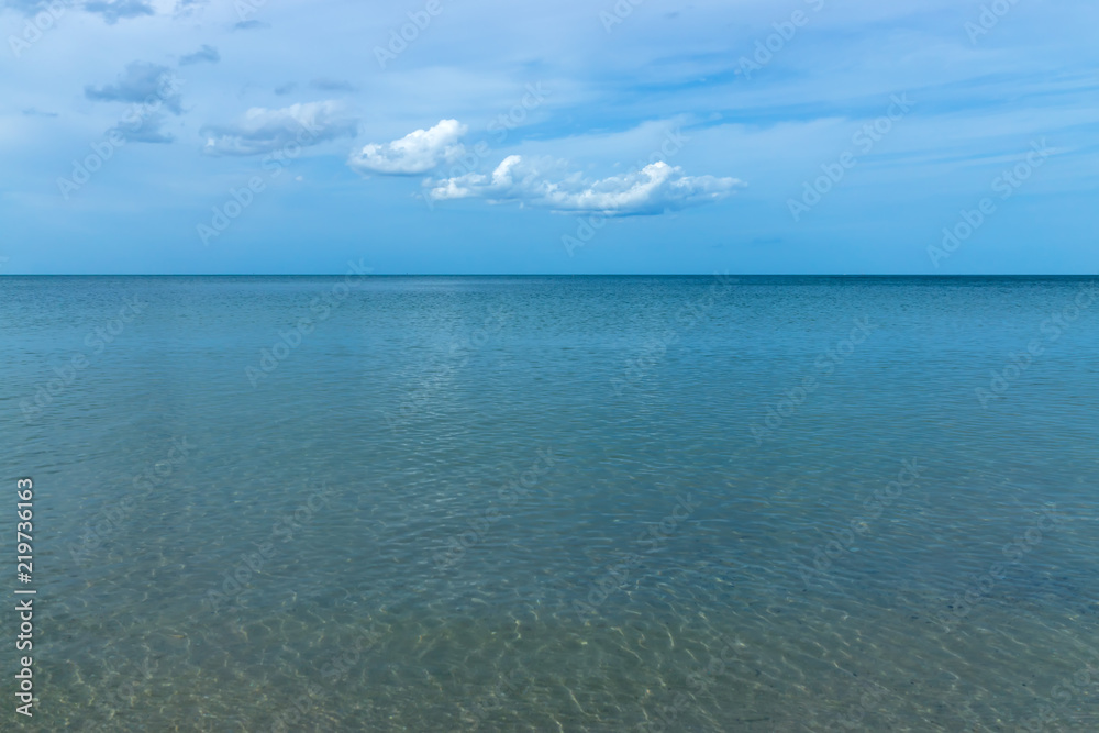 On the beach with blue sky