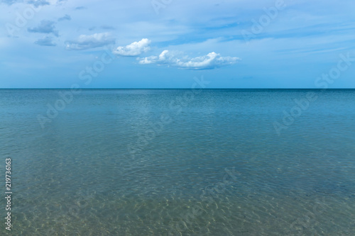 On the beach with blue sky