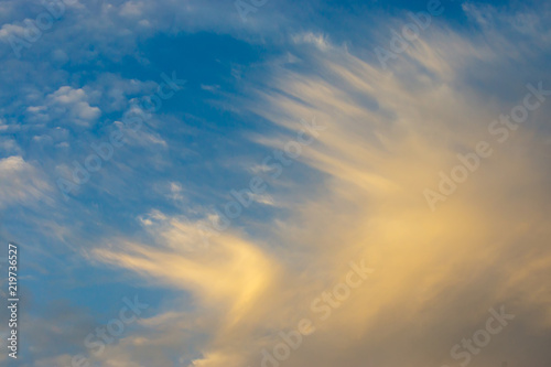 Fototapeta Naklejka Na Ścianę i Meble -  Orange cloud with blue sky