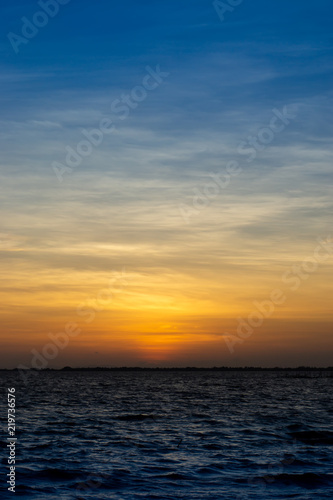 Sunset sky on the lake