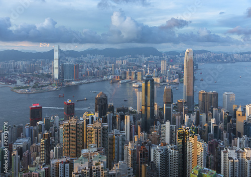 Victoria harbor of Hong Kong City