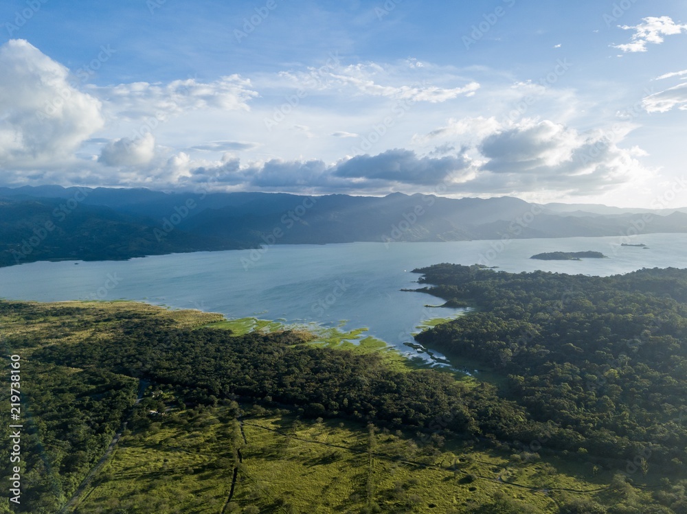 Beautiful aerial view of the Arenal Lake in Costa Rica