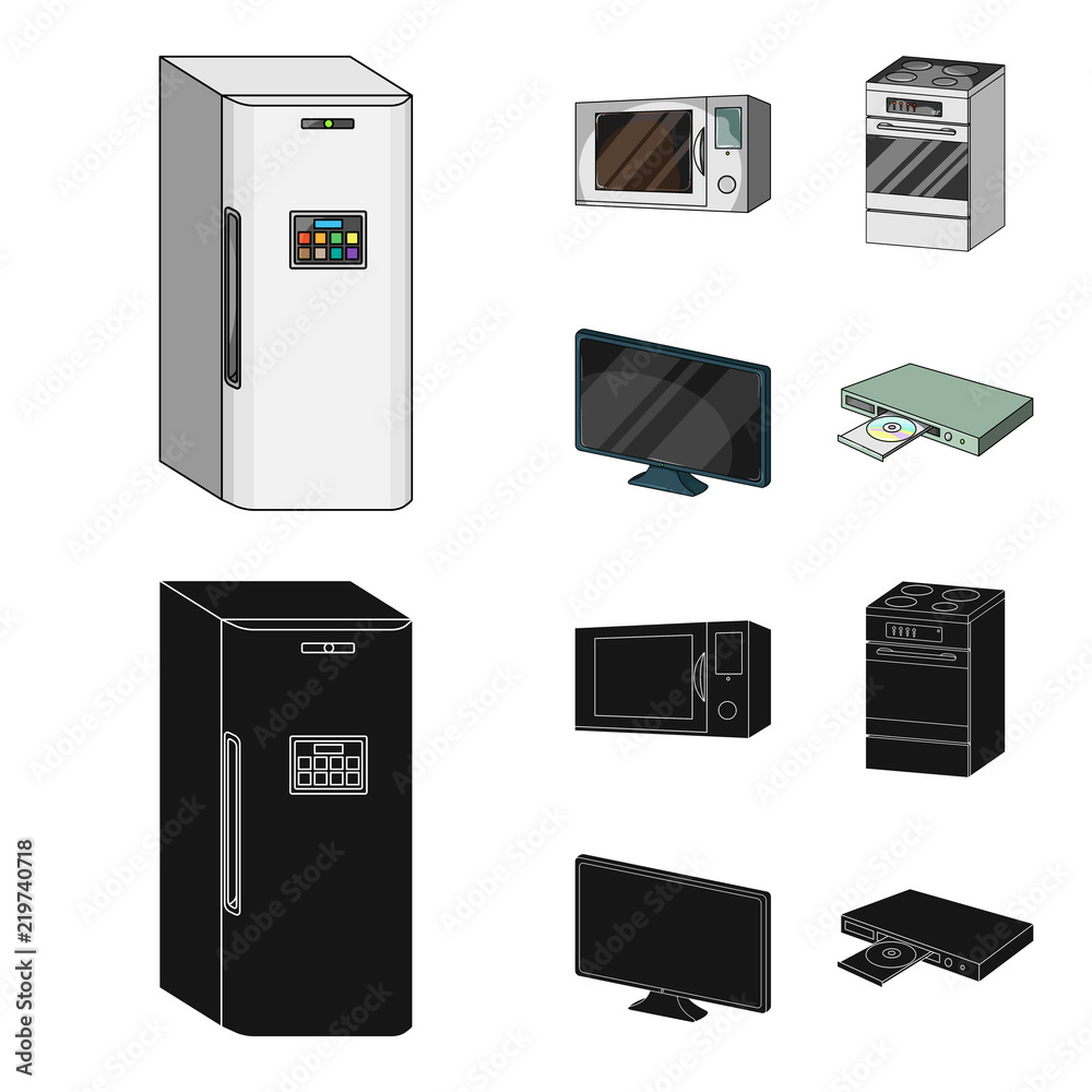 set of of household appliances vector illustration