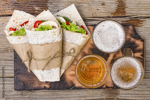 Tex Mex Fajita Wraps, Wrapped in Grilled Flour Tortillas, Fille