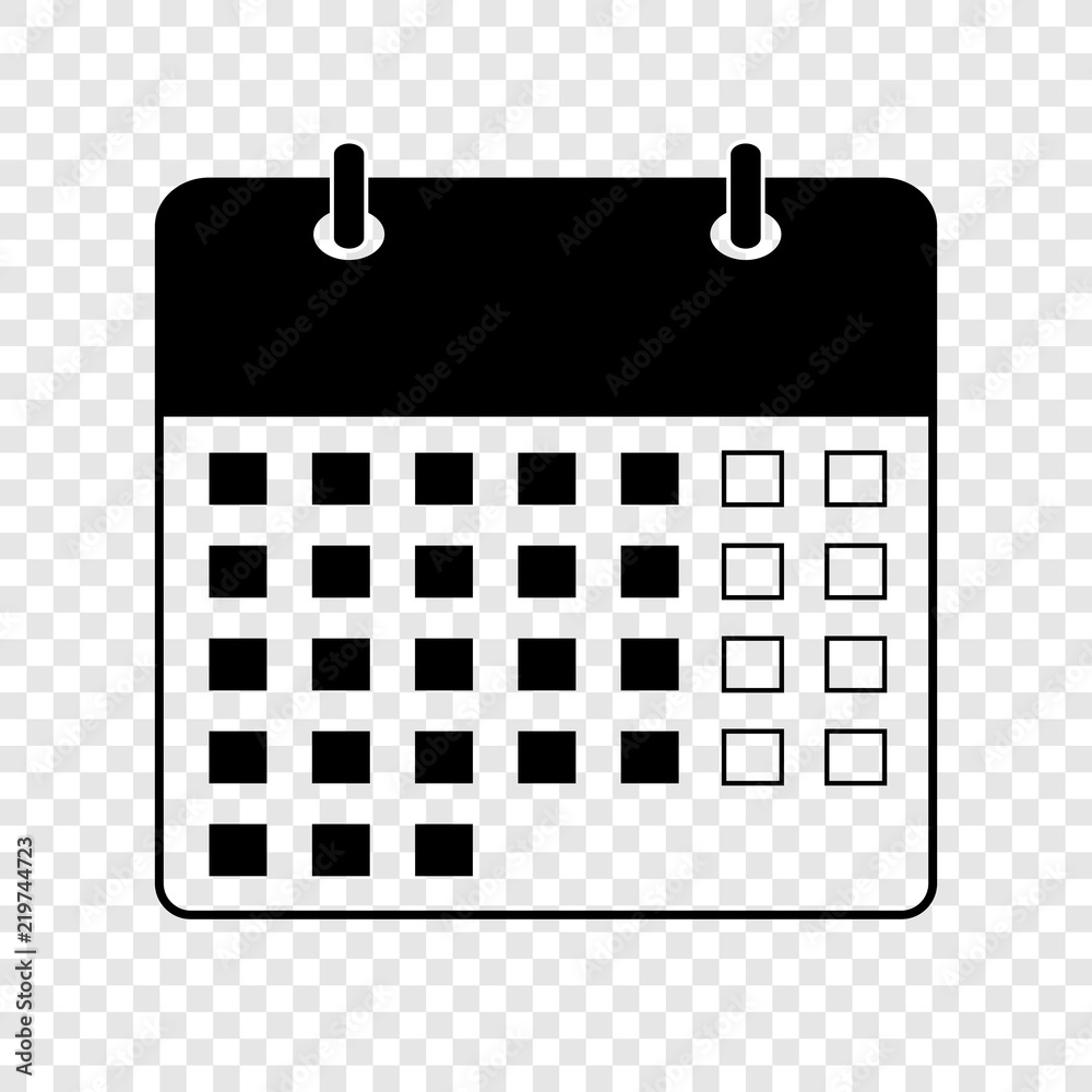 Calendar icon on transparent background Calendar icon on transparent background