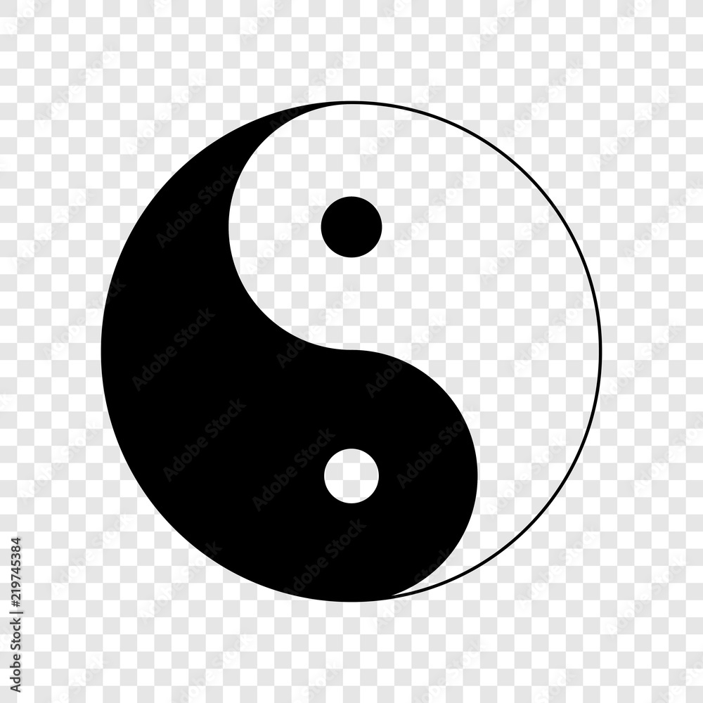 Yin yang icon on transparent background Stock Vector | Adobe Stock