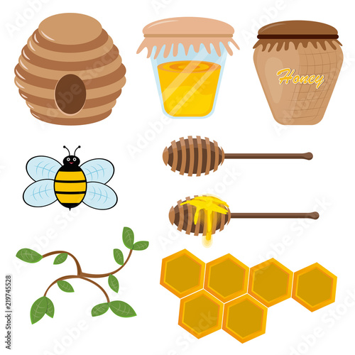 Honey vector set elements