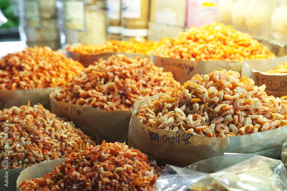 Dried prawns in a Vietnamese market