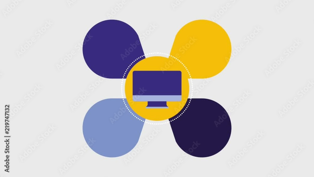 infographic four options computer e-commerce online shopping animation hd infographic four options computer e-commerce online shopping animation hd