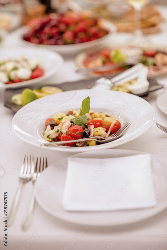 Delicious food ready and decorated. Banquet table. Delicious food ready and decorated. Banquet table.