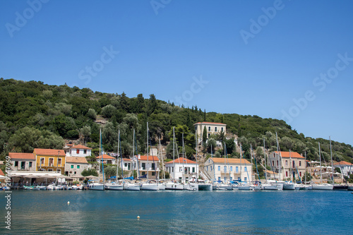 City and port of Kioni, island Ithaca, Greece © hardtodigit