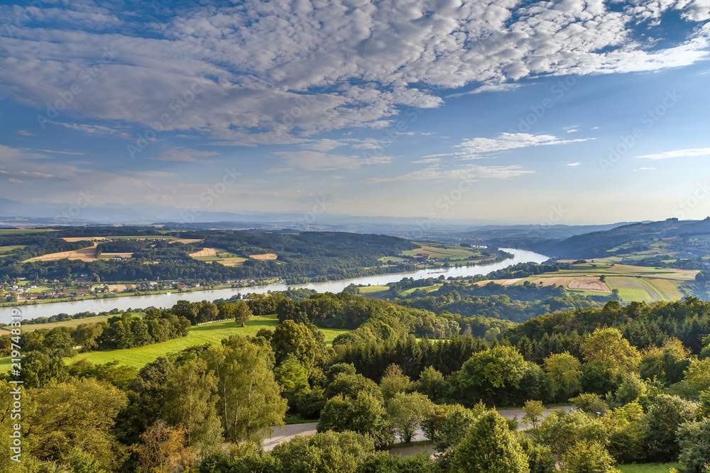 view of Danube river valley, Austria