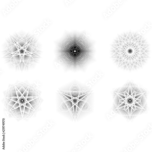 Transparent geometric figure, glass fractal, polygonal background