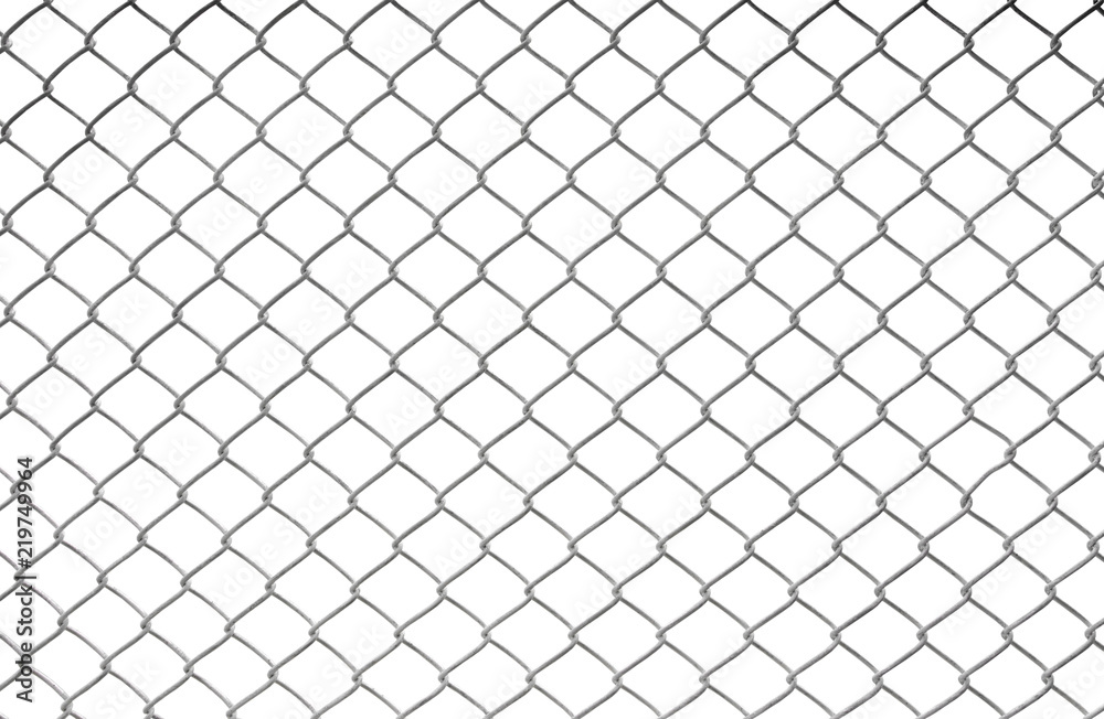 Fototapeta premium Steel wire mesh on white background