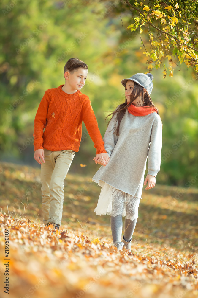 Fototapeta premium Children's fashion in autumn 
