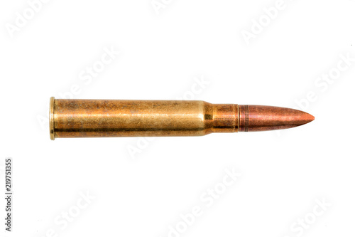 Fototapet long range bullet isolated on white background