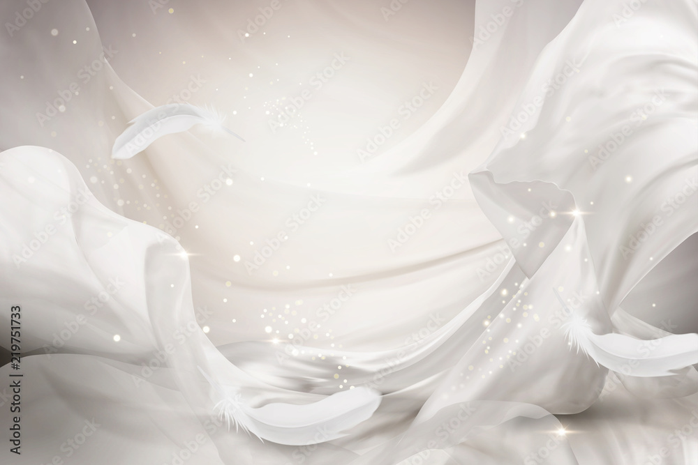 Pearl white chiffon design element Pearl white chiffon design element