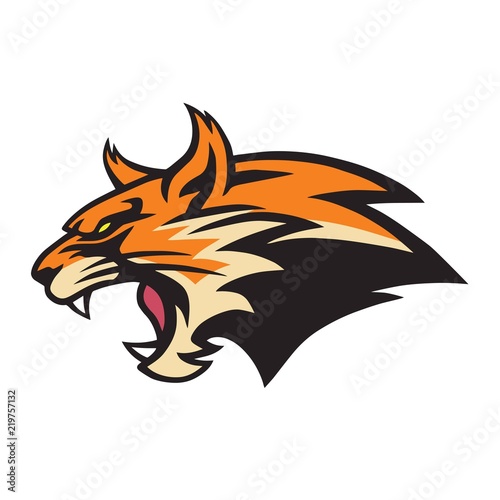 Tableau sur toile Angry Lynx Wildcat Logo Mascot Vector Illustration