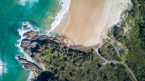 Aerial shot of beach around Noosa