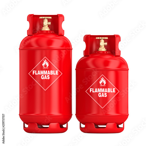 Foto red gas cylinder 3d image