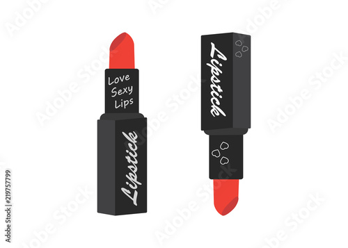 Lipstick isolated vector set. Lipstick vector