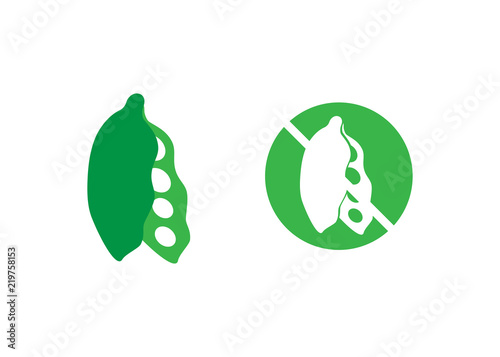 Soybeans food allergy vector. Agriculture allergy sign