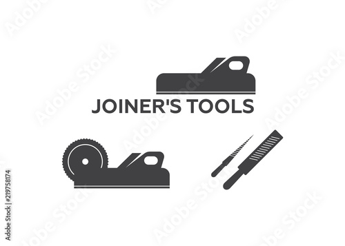 A set of logos, emblems of joiner's tools vector. Joiner tools vector