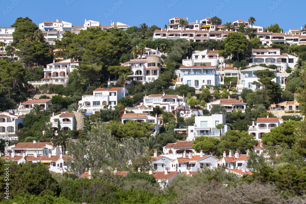 Typical spain village with white houses