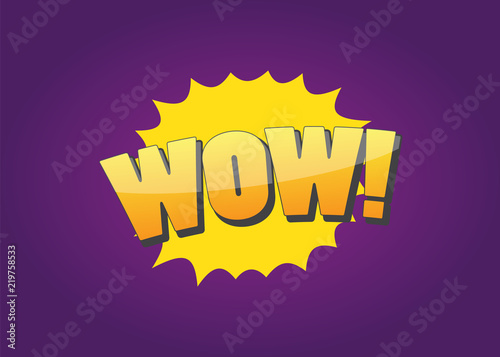 Wow fun graphic icon logo. WOW amazing icon