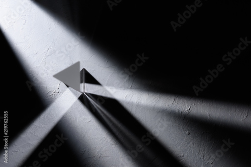 Prism refracting light top view