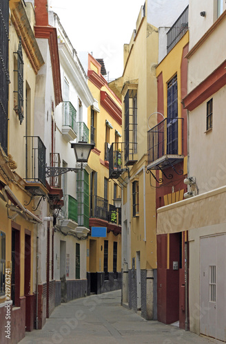 narrow street in the old city of Seville