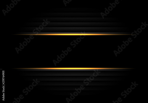 Abstract black banner yellow light design modern luxury futuristic background vector illustration.