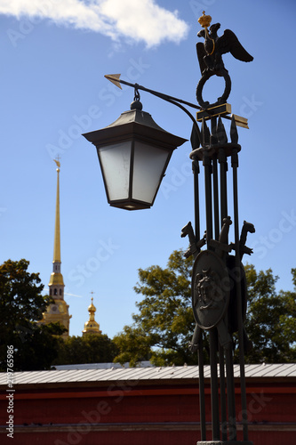 Peter and Pauls cathedral. Old architecture of Saint Petersburg, Russia. Color photo.