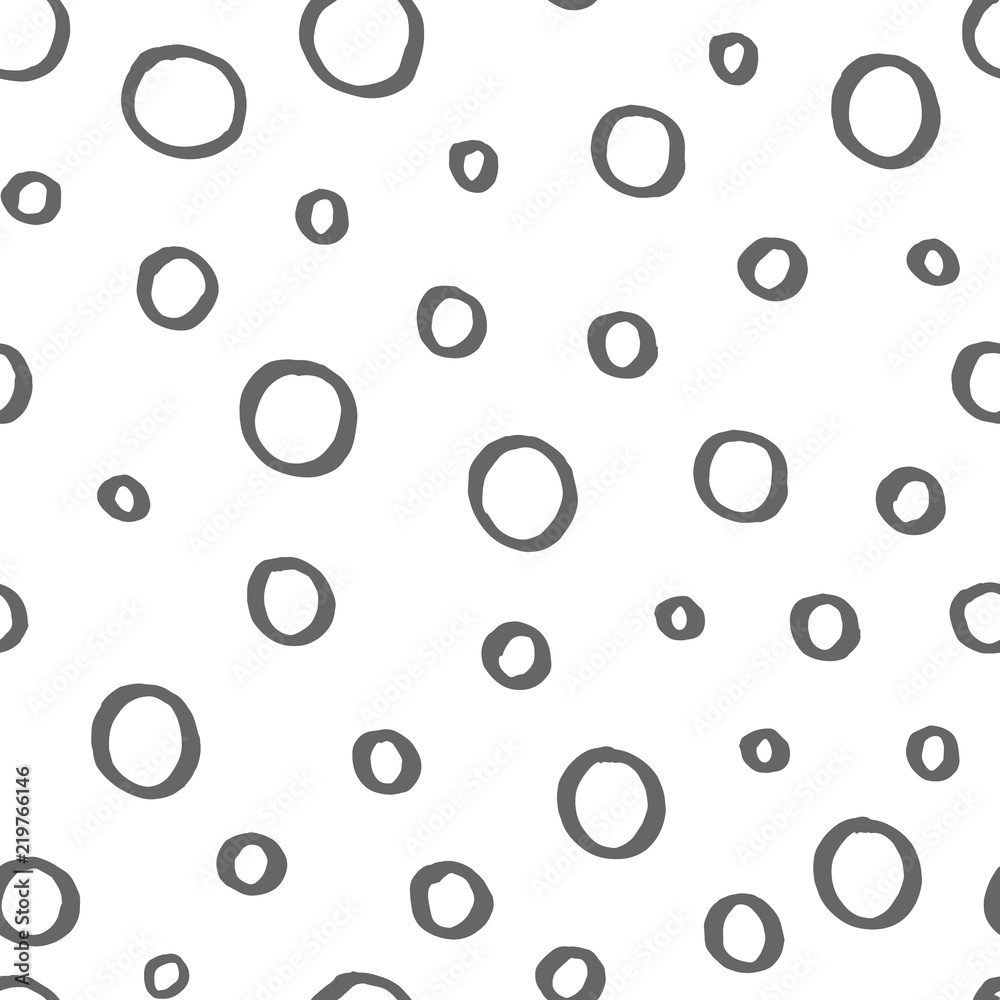 Seamless pattern with hand drawn circles. Vector illustration