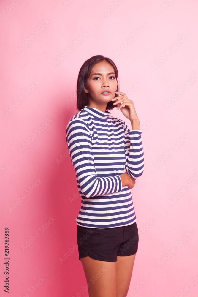 Portrait of beautiful young Asian woman. Portrait of beautiful young Asian woman.