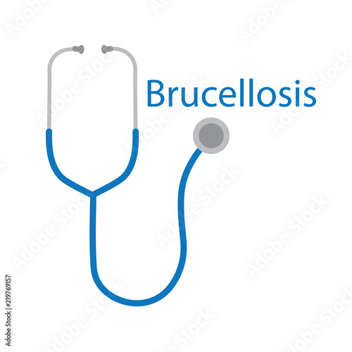 Brucellosis word and stethoscope icon- vector illustration