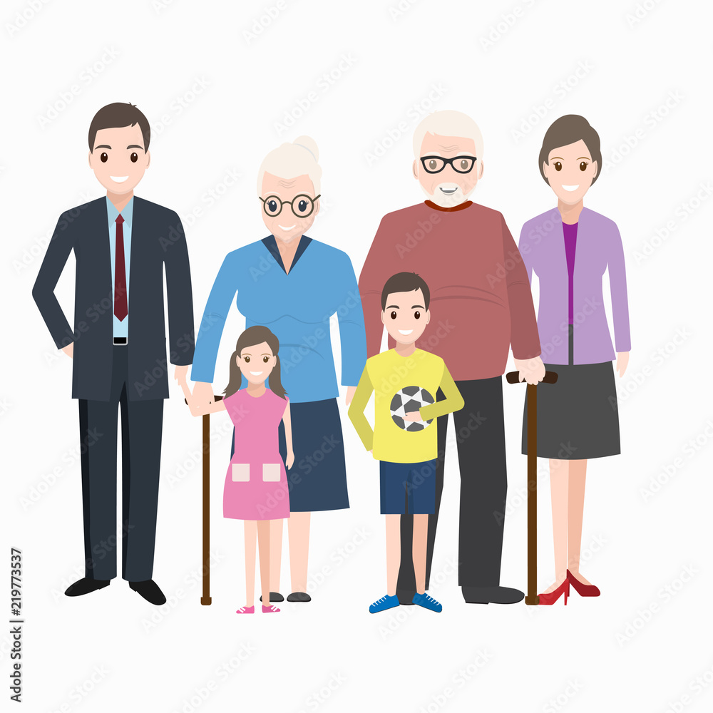 Family icon, Happy family character icon illustration Family icon, Happy family character icon illustration