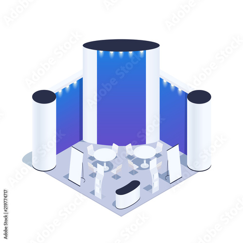 Isometric exhibition pavilion.